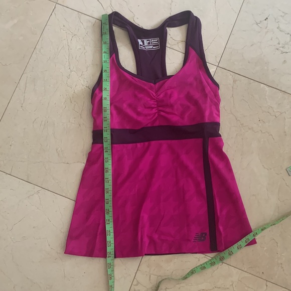 New Balance Pink and Dark Purple Racerback Tank Top with Built in Bra Size M - Picture 16 of 16